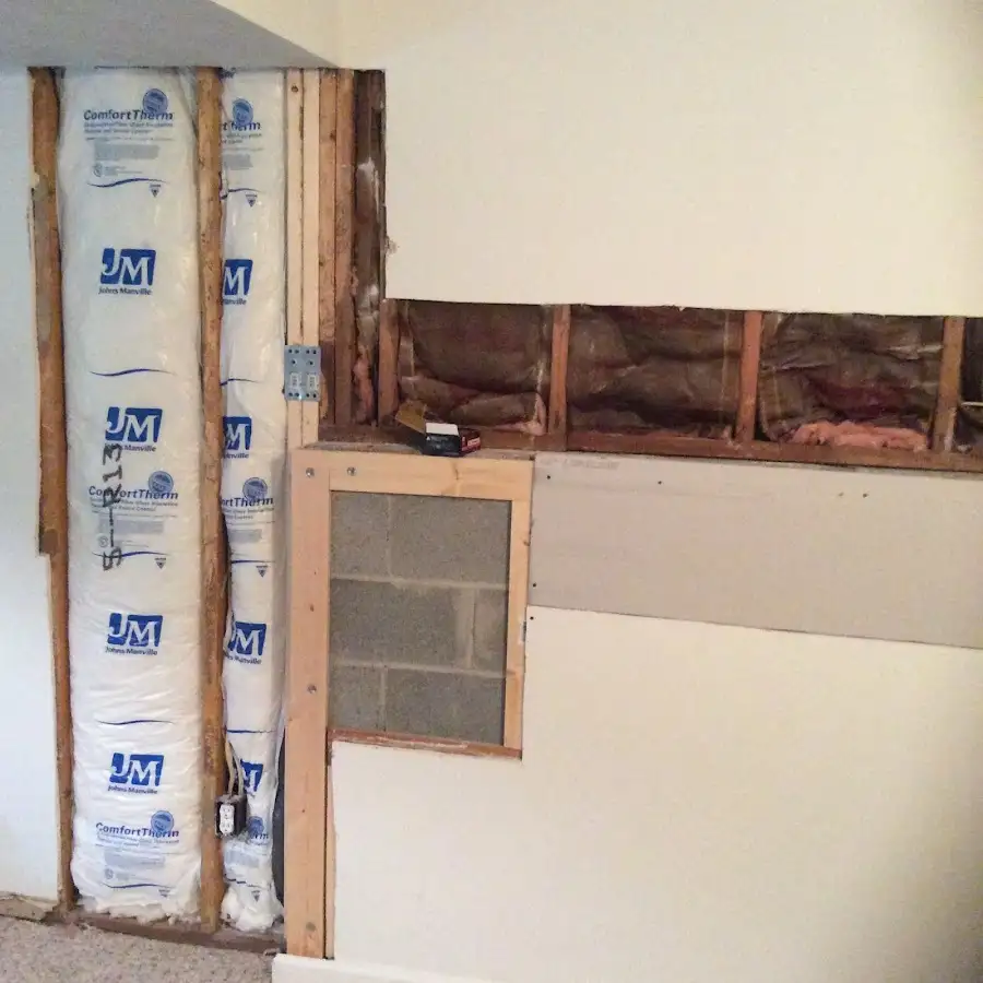 Wall insulation replacement during Contents Cleaning & Restoration in Woodlawn